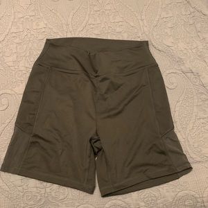 PINK VS Gray Biker Shorts with phone pockets